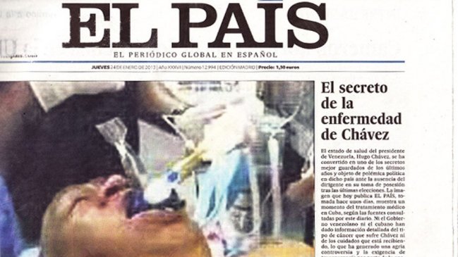 Asamblea Nacional de Venezuela repudió la publicación de falsa foto de Chávez de El País