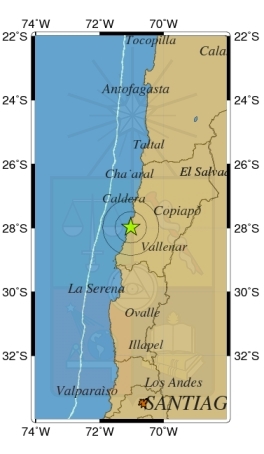 Sismo de menor intensidad afectó a la Región de Atacama