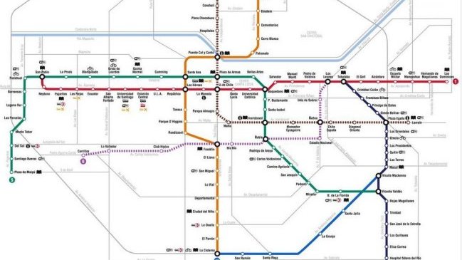 El trazado de la Línea 6 del Metro que Providencia quiere modificar