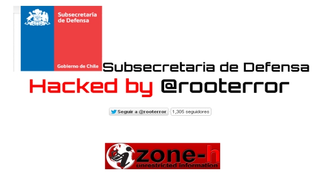 Sitio web de la Subsecretaría de Defensa Nacional fue hackeado