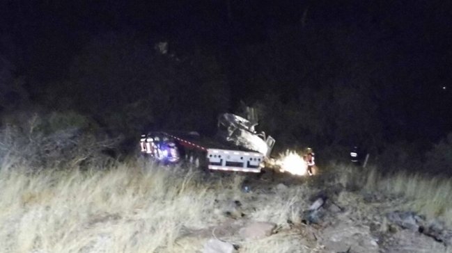 Camión volcó en la ruta Los Libertadores de Los Andes