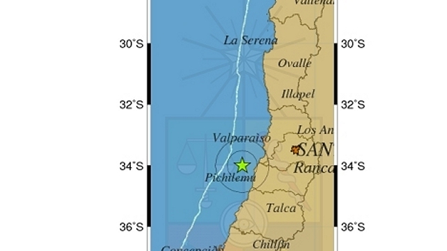 Sismo de menor intensidad se percibió en la Región de O'Higgins