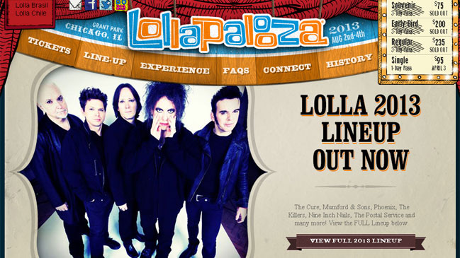 Lollapalooza Chicago ya tiene parrilla oficial