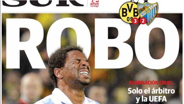 Prensa española tras la eliminación de Málaga: 