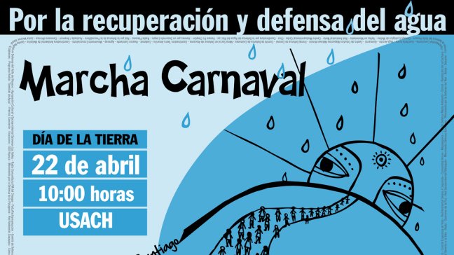 Organizaciones sociales realizaron marcha por el agua en Santiago