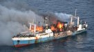 Armada confirmó hundimiento de buque chino incendiado en la Antártica