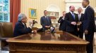 Piñera se fotografió en sillón de Obama