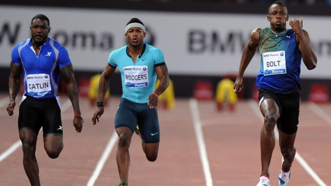 Justin Gatlin derrotó a Usain Bolt en los 100 metros de la Golden Gala