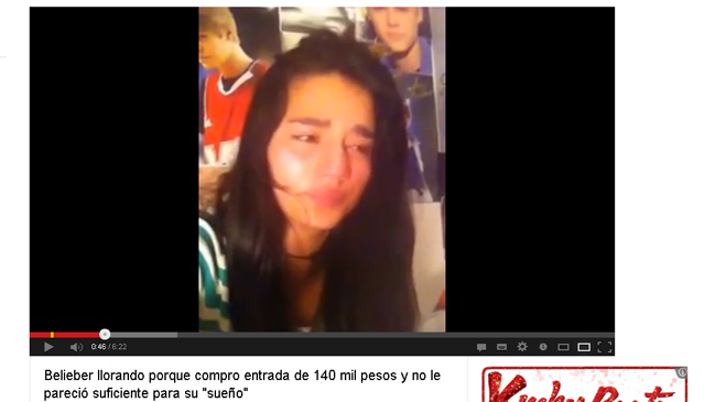 La chilena que llora por Justin Bieber se defiende de las críticas