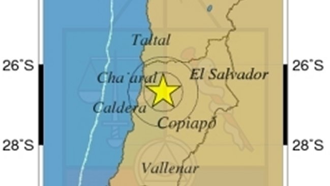 Sismo 5,1 Richter sacudió a la Región de Atacama