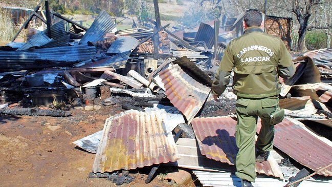 Casa patronal fue quemada por desconocidos en Ercilla