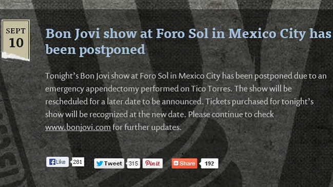 En suspenso show de Bon Jovi en Chile tras cancelación en México