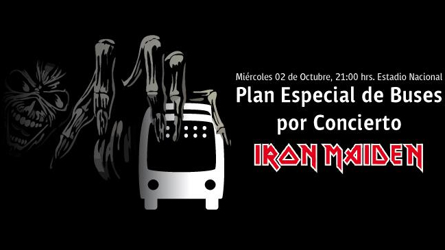 Transantiago dispuso plan especial por concierto de Iron Maiden