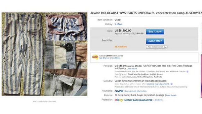 eBay se disculpó por vender objetos de víctimas de nazis en su portal