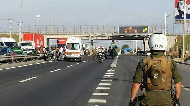 Accidente de tránsito involucró a motorista de Carabineros