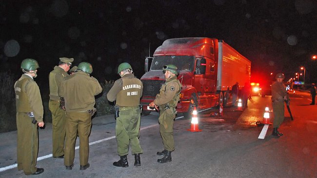 Carabineros frustró ataque a vehículos de transporte en Ercilla