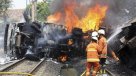Choque de un tren y un camión dejó siete muertos en Indonesia