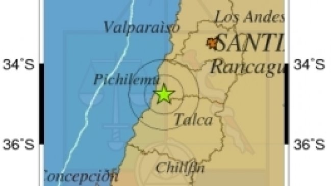 Temblor remeció a las regiones de O'Higgins y el Maule