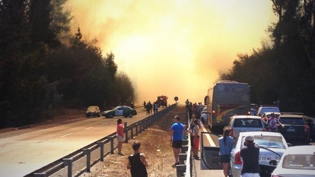 El incendio forestal en la Ruta 68