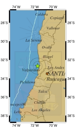 Sismo de menor intensidad afectó a la Región de Valparaíso