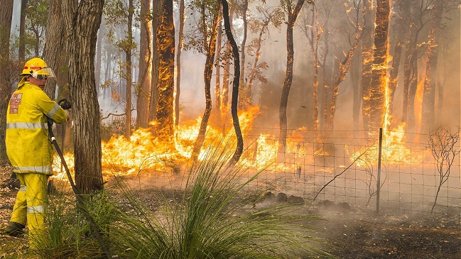 Incendios forestales dejan un muerto y más de 40 casas arrasadas en Australia