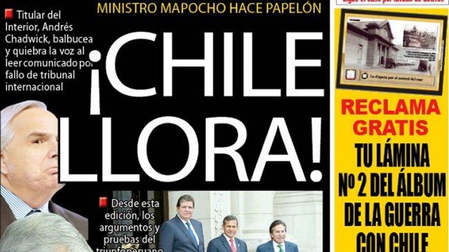 Prensa peruana tras declaración de Chadwick: 