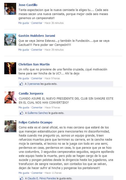 La indignación de los hinchas de la UC en redes sociales