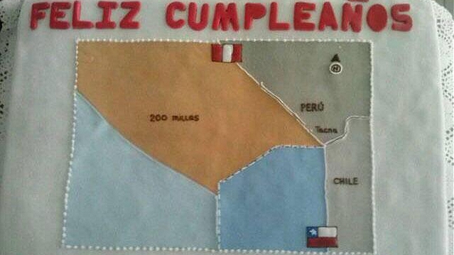 Agente peruano ante La Haya recibió torta de cumpleaños con límite marítimo