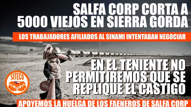 Sindicato denunció a SalfaCorp por miles de despidos en Sierra Gorda