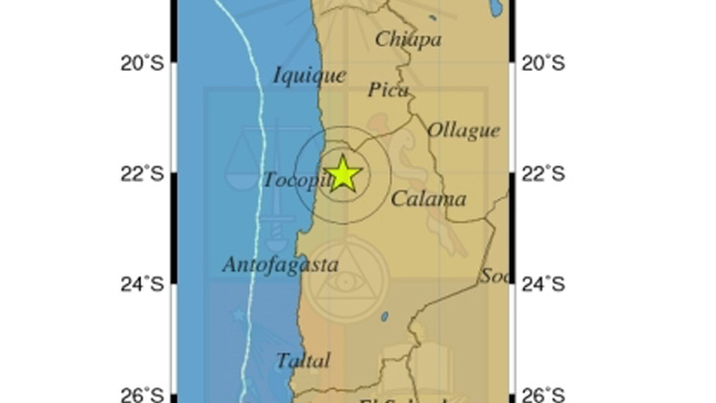 Temblor se registró en la Región de Antofagasta