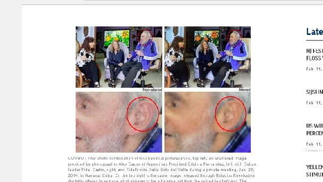 Agencia retirará fotos de Fidel Castro por estar alteradas