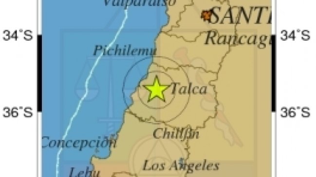 Temblor afectó de madrugada a las regiones de O'Higgins y el Maule