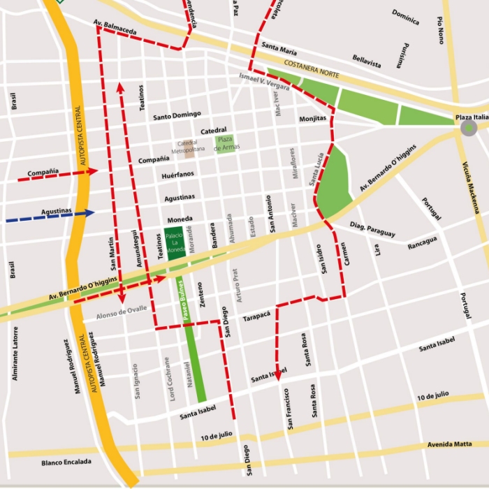 Estos son los desvíos de tránsito programados por la 