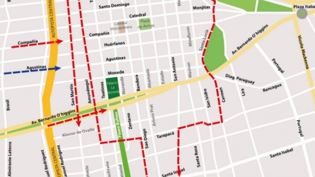 Estos son los desvíos de tránsito programados por la 