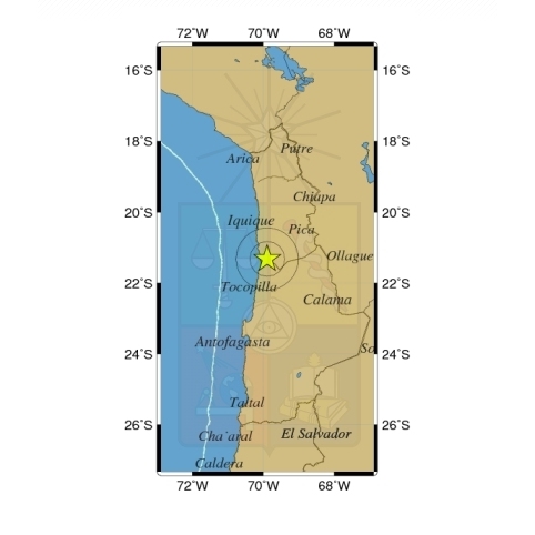 Sismo 4,5 Richter afectó a las regiones de Tarapacá y Antofagasta