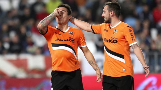 Eduardo Vargas marcó un gol en empate de Valencia ante Almería