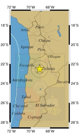 Sismo de magnitud 5,3 Richter afectó a la Región de Antofagasta