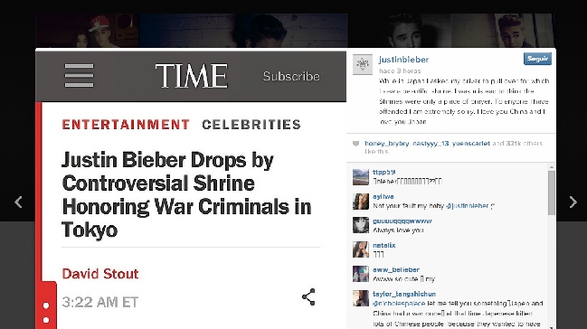 Revuelo causó visita de Justin Bieber a polémico santuario japonés