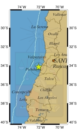 Temblor afectó de madrugada a tres regiones de la zona central