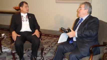 Rafael Correa pidió más inversión chilena en Ecuador