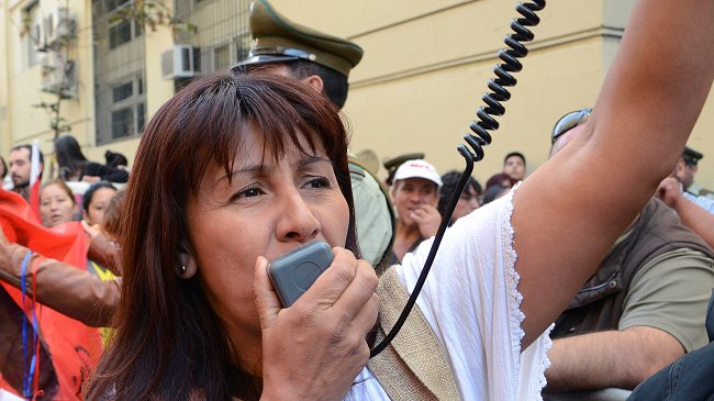 Roxana Miranda lideró toma del BancoEstado