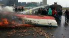 Pescadores de Horcón protestaron lanzando jaibas a Carabineros