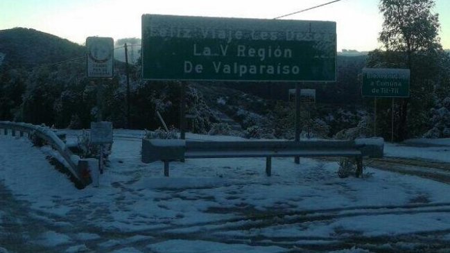 Nieve, lluvias y truenos en la Región de Valparaíso