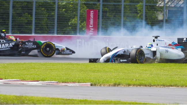 Sergio Pérez fue sancionado con cinco puestos en la grilla del GP de Austria