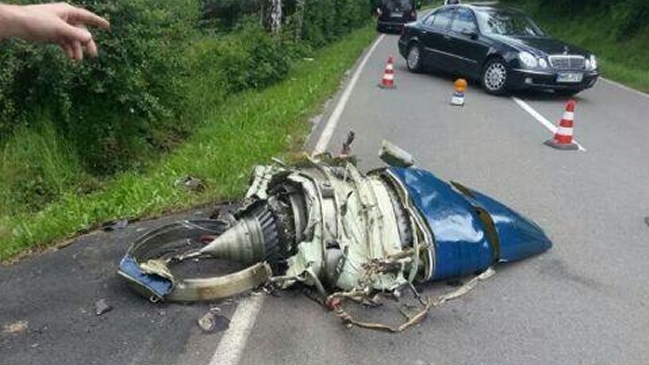 Una avioneta chocó contra un caza en Alemania