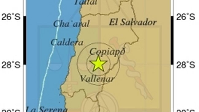 Sismo de menor intensidad afectó a la Región de Atacama