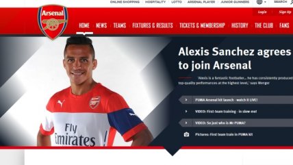  Arsenal oficializó el fichaje de Alexis Sánchez  