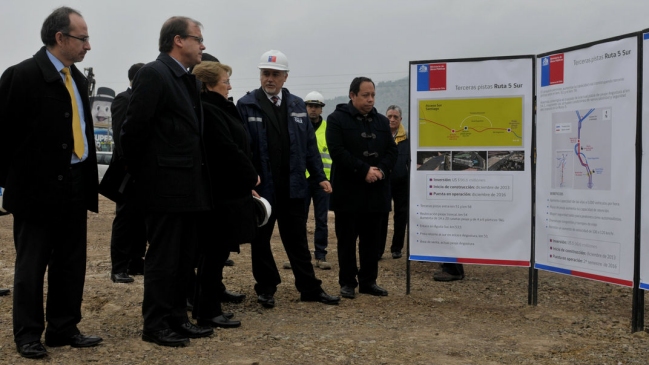 Presidenta Bachelet inspeccionó obras del proyecto de terceras pistas de la Ruta 5 Sur