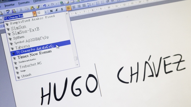 Esta es la tipografía que imita la letra de Hugo Chávez