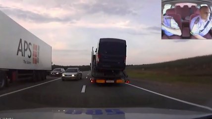  La hilarante persecución policial a un camionero en Bielorrusia 